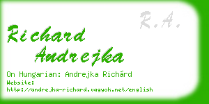 richard andrejka business card